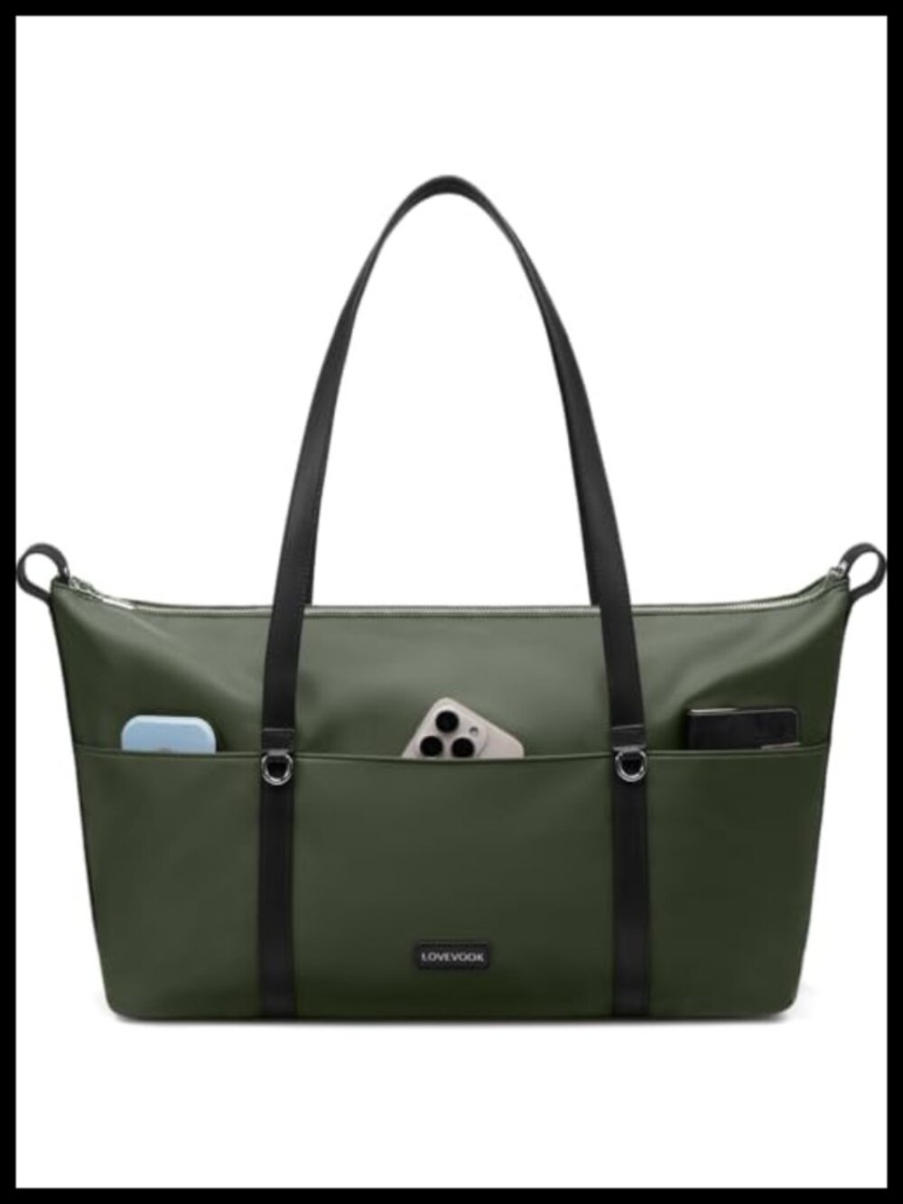 15.6 Inch Laptop Tote Bag with Cup Holder - Polyester Work Briefcase for Office